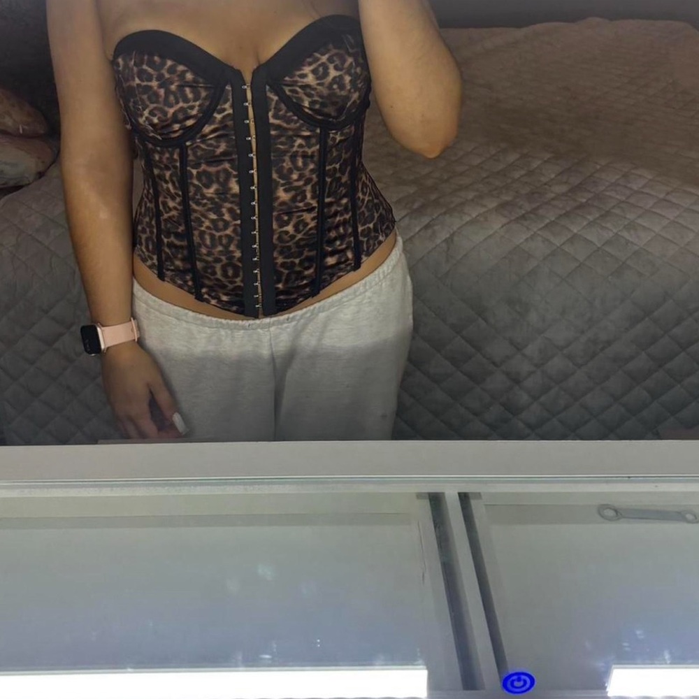 forever 21 cheetah print corset top